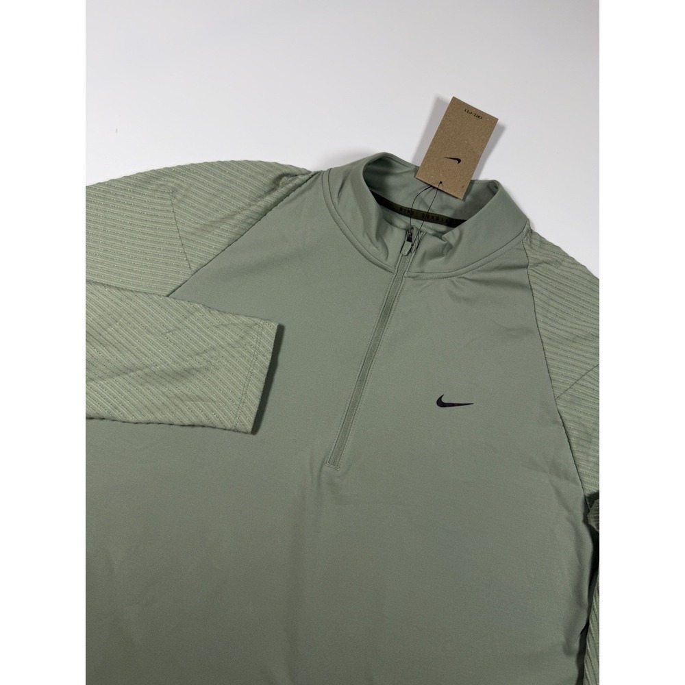 Nike DRI-FIT Pro Long Sleeve 1/4 Zip Running Shirt Men Size XL Green FZ1127-370